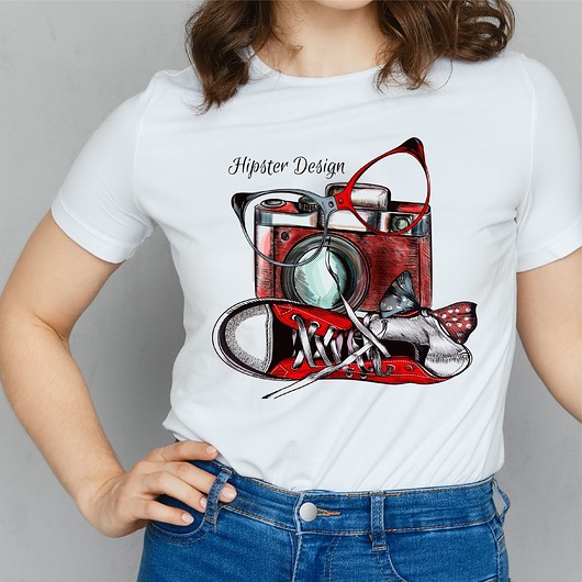 t-shirt damskie Koszulka  z nadrukiem  Hipster photography