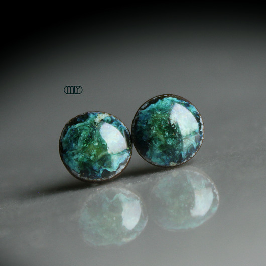 kolczyki ceramiczne Egzotyczne 11mm/stal chirurgiczna/