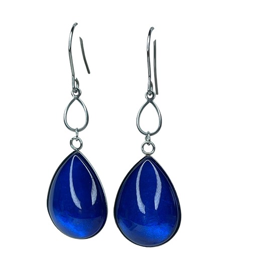 kolczyki szklane Perłowe kolczyki w odcieniu kobaltu Ayliz e38/12