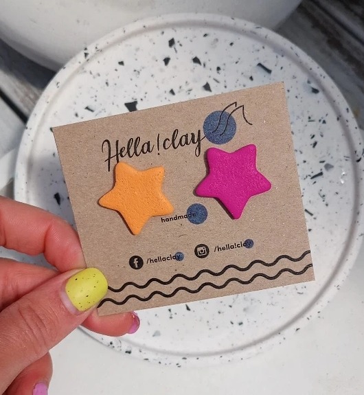 kolczyki z masy plastycznej Kolczyki  Gwiazdki Mix&Match