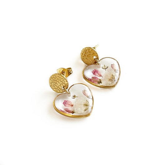 kolczyki z żywicy Kolczyki z kwiatami, prezent urodzinowy