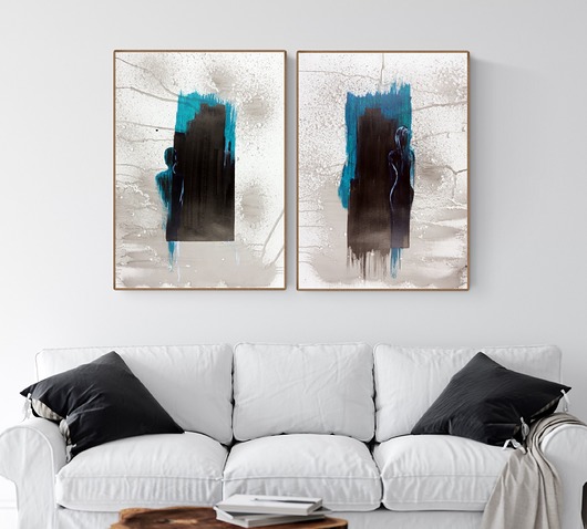 Zestaw 2 grafik 50x70 cm, abstrakcja, minimalizm Krystyna Siwek Art