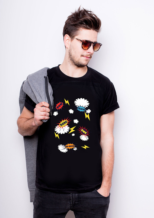 T-shirt męski czarny - BOOM AllbagAllprints