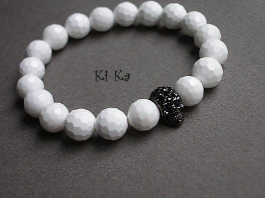 Czacha black and white - bransoletka KiKa pracownia