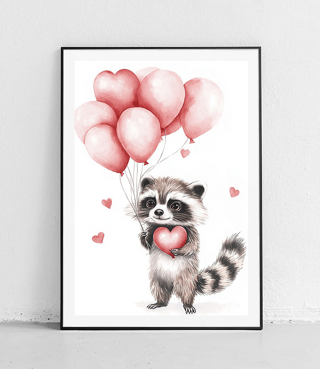 plakaty Plakat Szczęśliwy szop z balonami