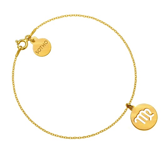 srebrne naszyjniki Złota matowa bransoletka z zodiakiem Panny