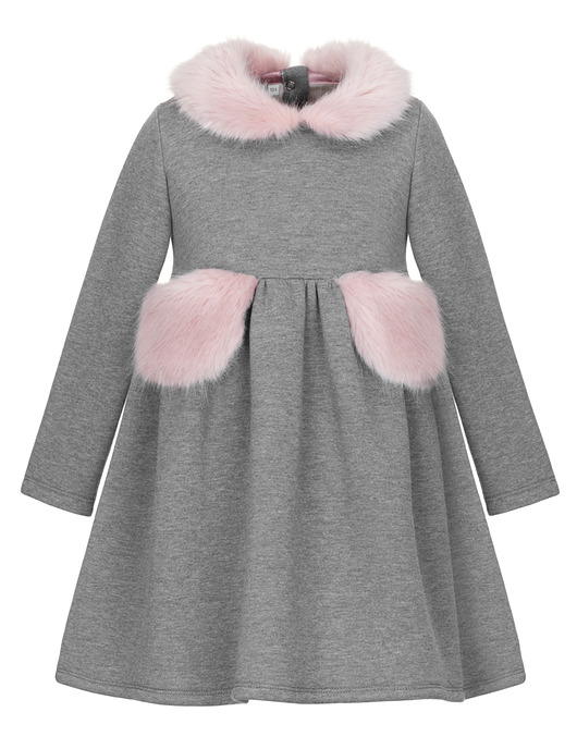 Sukienka Naomi Fur Grey Pour Lamour