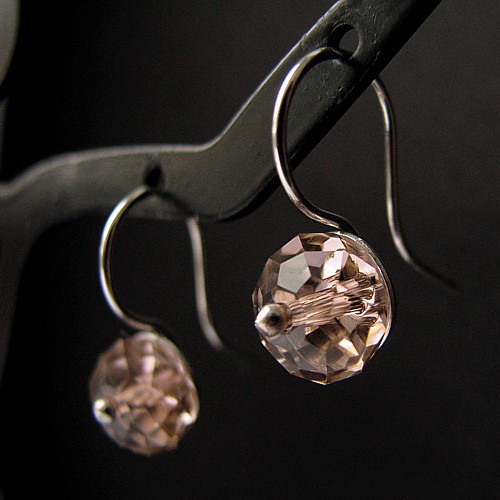 Kolczyki Swarovski BRILLIANT - Vintage Rose Rondelles Marisella