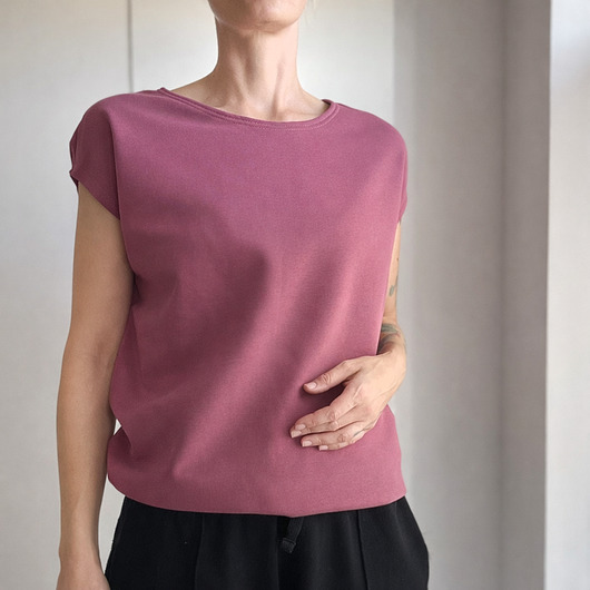 topy damskie Gruby Wrzosowy Bezrękawnik