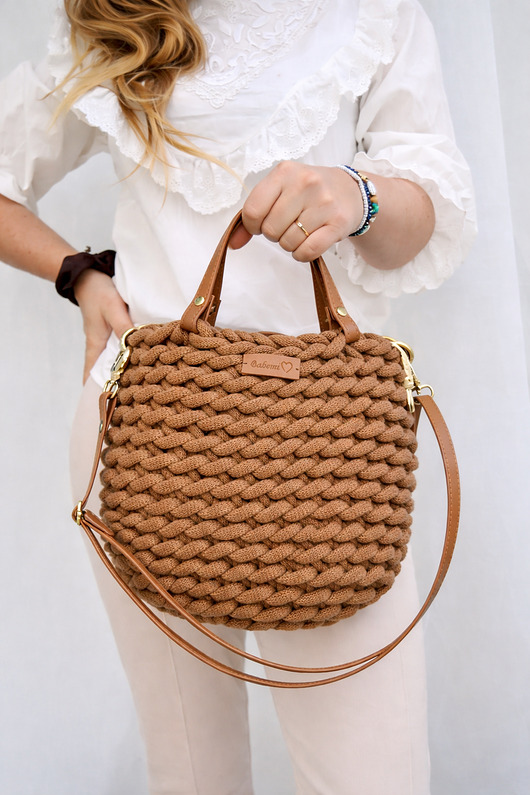 torebki do ręki Torebka z sznurka bawełnianego z kolekcji  "Boho Wave Bag " Babemi