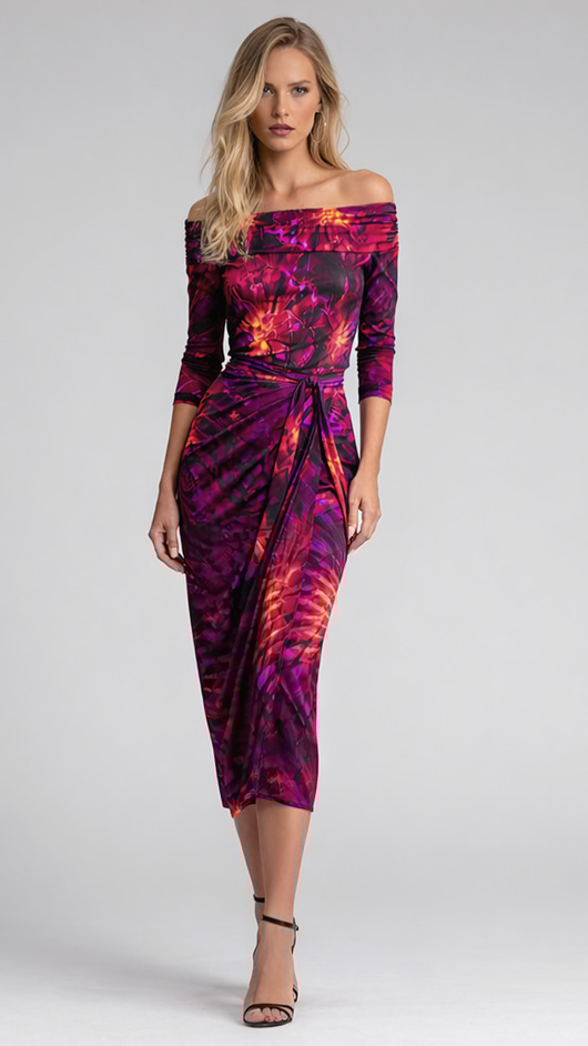 bluzki z długim rękawem damskie Liwia Hot Tropical - Bluzka z odsłoniętymi ramionami