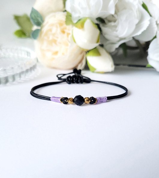 bransoletki z kamieni naturalnych Ochrona Lawendowa- Turmalin