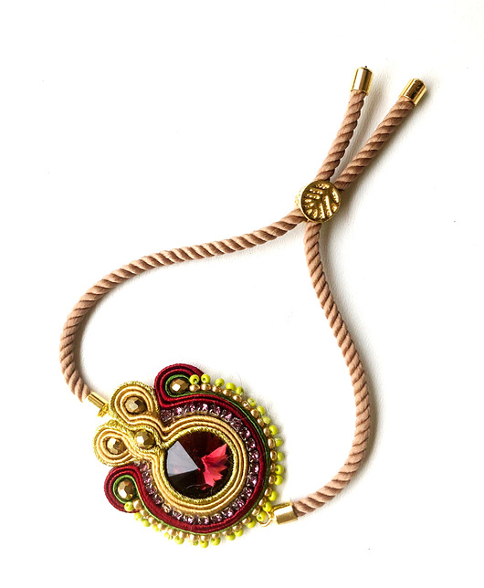 bransoletki soutache Elegancka sutaszowa BORDEAUX