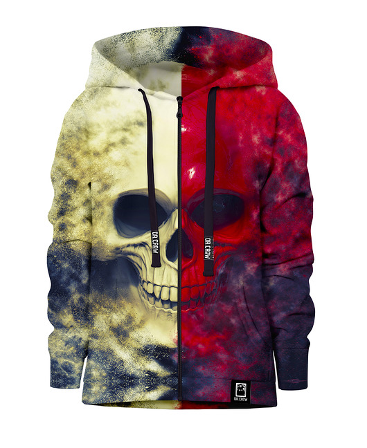 bluzy dla chłopców Bluza Zamek Chłopiec DR.CROW White Red Skull