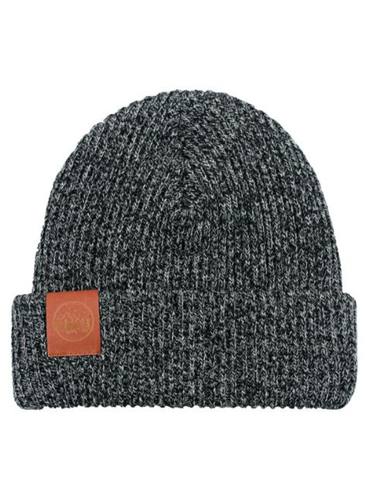 czapki damskie Czapka zimowa z bawełny organicznej czarno biały melanż