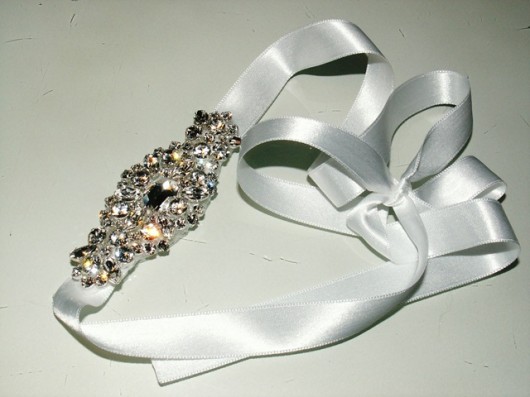 Ślubna opaska na głowę z kamieni kryształ Swarovski White Jasmine