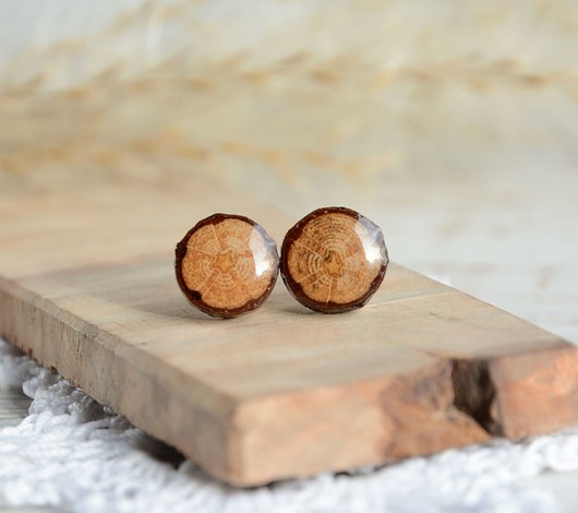 Prosto z drzewa - drewniane kolczyki sztyfty MyPieceOfWood