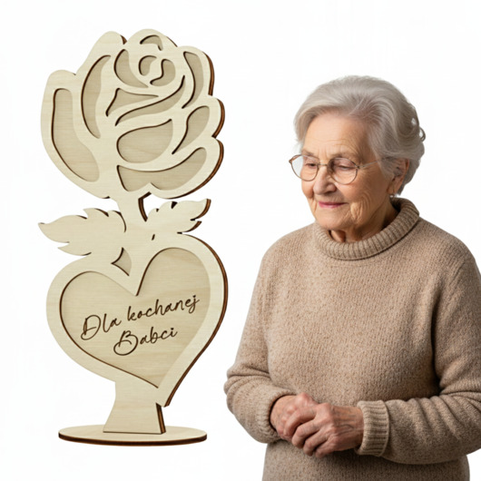 figurki i rzeźby Figurka Kwiatek Róża do Kolorowania STOJĄCA Prezent Upominek na Dzień Babci