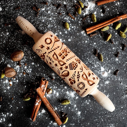 party- mały wałek grawerowany do ciastek Rolling Pin Collection