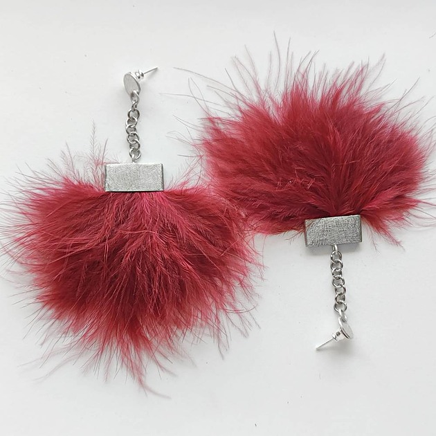 kolczyki z piórami PIÓRKO kolczyki