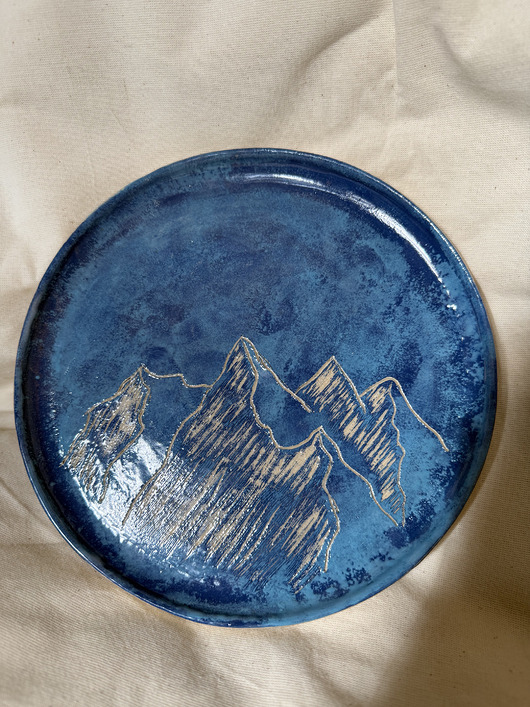patery i talerze Ceramiczny talerz z motywem gór