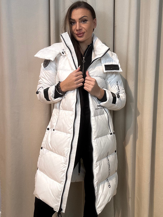 kurtki damskie Kurtka narciarska z szelkami Bianco