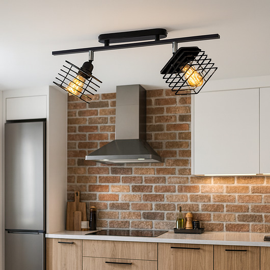 plafony Lampa sufitowa 2-płomienna czarna PARMA LOFT