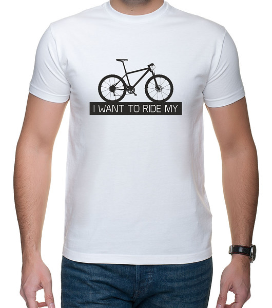 t-shirty męskie Koszulka T-SHIRT I want to ride MTB white