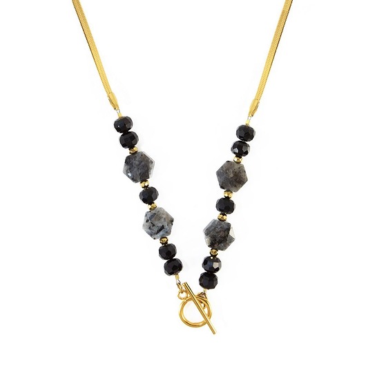 biżuteria różna Naszyjnik płaska Żmijka z eleganckim Labradorytem