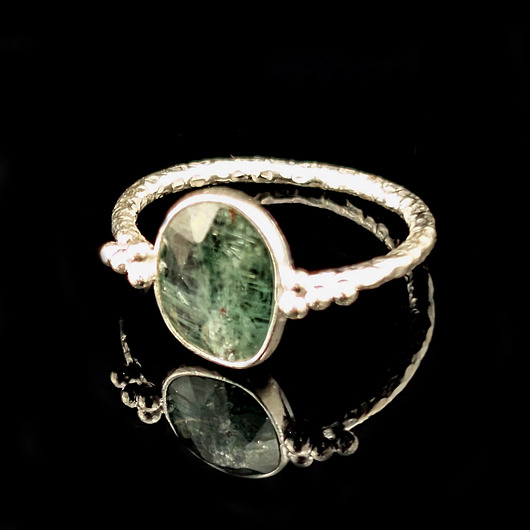 pierścionki srebrne Pierścionek subtelle- akwamaryn