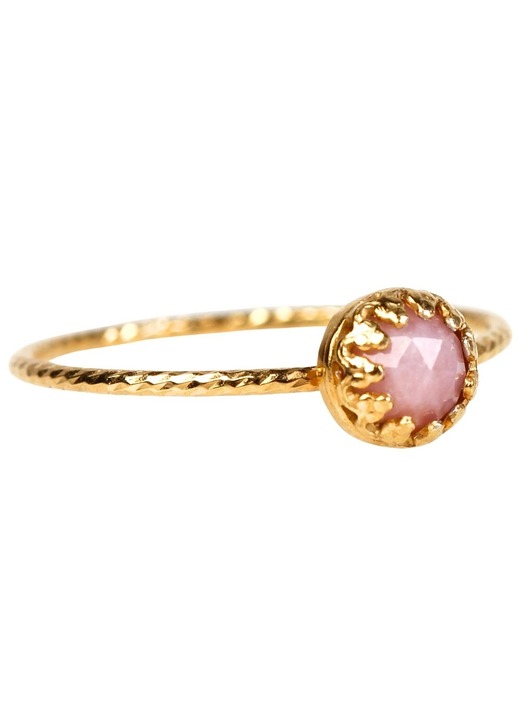 pierścionki złote Złoty pierścionek Petite z opalem różowym