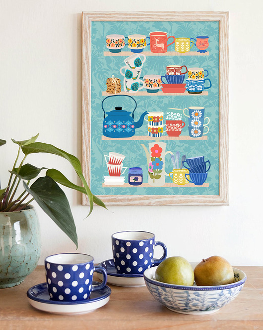 plakaty Półka w stylu retro - plakat fine art