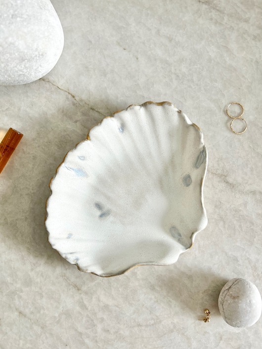 pojemniki na biżuterię Ceramiczna muszla L  - talerzyk na biżuterię