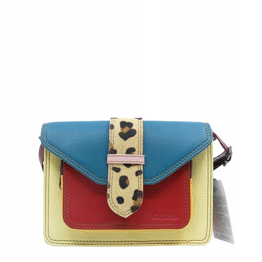 torby na ramię Torebka skórzana dwustronny odwracalny pasek damska listonoszka eko OLIVKA