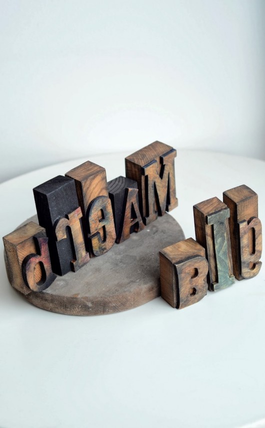 DREAM BIG czcionki drukarskie litery Littlewood