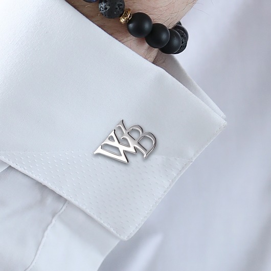 spinki do mankietów Srebrne spinki z inicjałami Prezent dla Niego