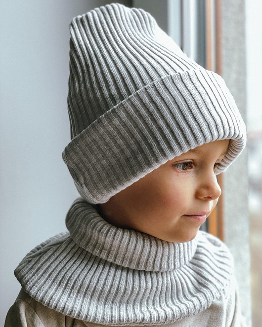 szaliki dziecięce Komin Dzianinowy -Light Grey