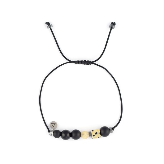biżuteria męska Bransoletka na czarnym sznurku dla Niego - talizman obfitości