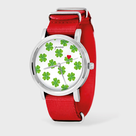 Zegarek - Lucky Heart - czerwony, nato yenoo