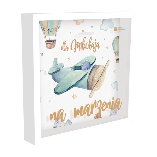 ramki na zdjęcia Ramka Skarbonka - Na marzenia - samolot