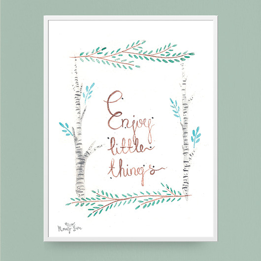 Plakat z napisem enjoy little things - 20x30cm Merely Susan