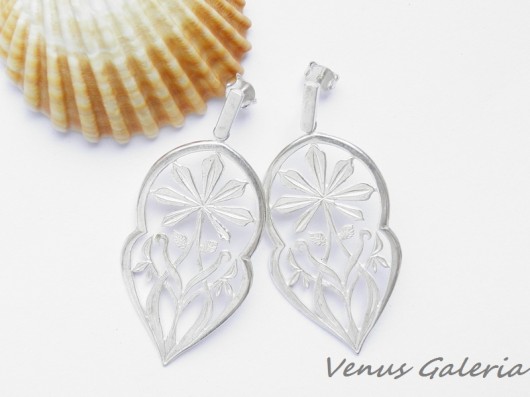 Kolczyki srebrne - Etno Design białe VENUS GALERIA