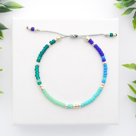 Bransoletka koralikowa Minimal - Blue and Green Ilovehandmade
