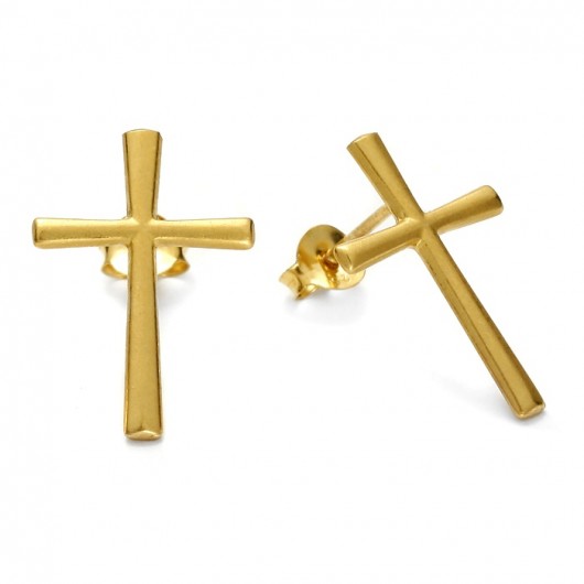 Kolczyki pozłacane cross earrings FIAD