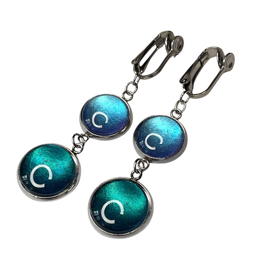 klipsy Długie klipsy w odcieniu morza