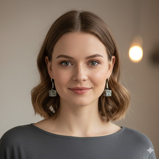 kolczyki srebrne Kolczyki srebrne z kostkami marmuru