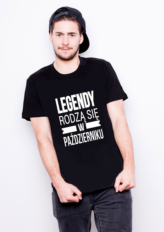 T-shirt męski-legendy rodzą się w październiku AllbagAllprints
