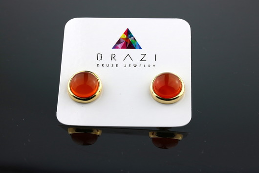 BRAZI EARRINGS Agat Czerwony Brazi Druse Jewelry