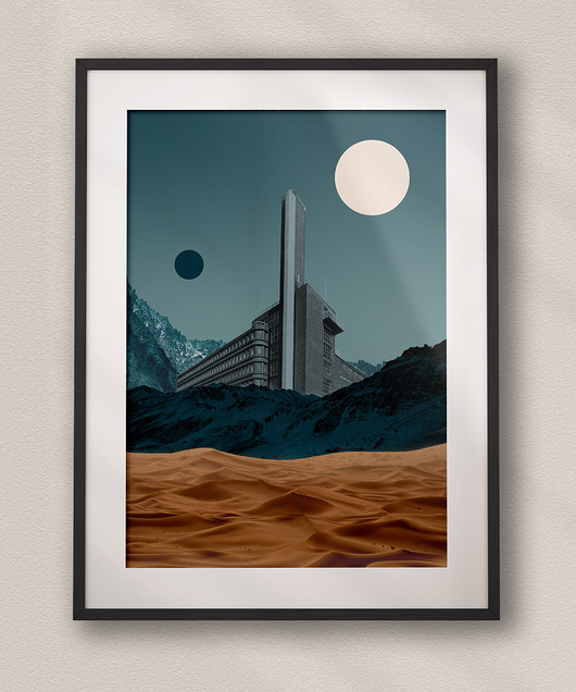 plakaty Plakat Blue City - Kolaż Fine Art