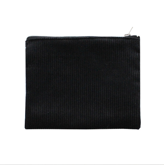 Saszetka z czarnego sztruksu, etui, handmade Szczypta
